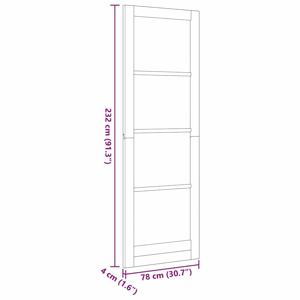 vidaXL Interior Tür ORKDAL Braun 78 x 232 cm, Stylische, minimalistische Zimmertür – perfekt für Wohnzimmer, moderne Küchen, elegantes Kiefernholz oder Glasplatte