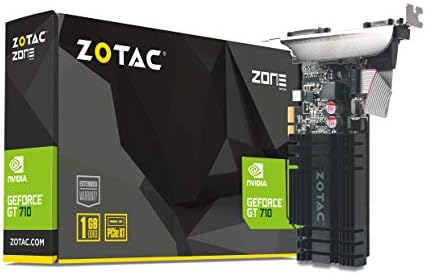 ZOTAC GeForce GT 710 1GB DDR3 PCIE x 1 , DVI, HDMI, VGA, Low Profile Graphic Card (ZT-71304-20L)