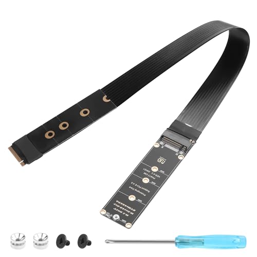 GINTOOYUN NGFF M.2 M-Key NVME Extension 40 CM PCIe 3.0/4.0 M.2 NVME/NGFF SSD Ribbon Flex Cable for Mainboard SSD 2230/2242/2260/2280 (Straight Out)