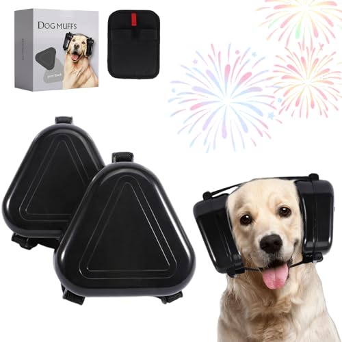 Liocwocne 2026 Neu Gehörschutz für Hunde, Generisch Hunde Kopfhörer Silvester, Weiche, Verstellbare & Leichte Hundekopfhörer, Silent Ohrenschützer für Feuerwerk Gewitter & Laute Umgebungen (Schwarz)