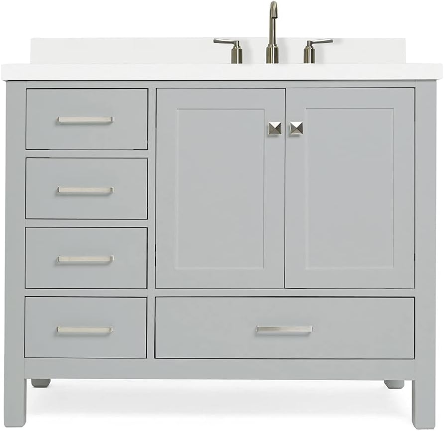 Diagram showing included and not included components for the vanity
