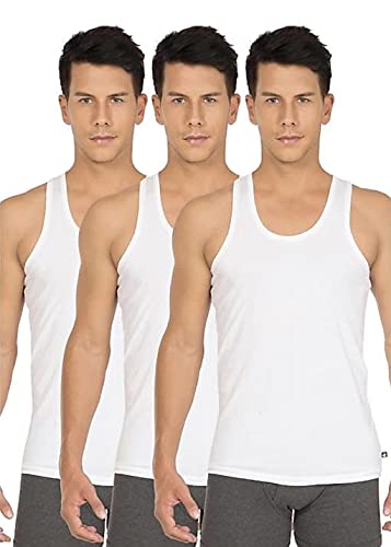 Men's 100% Cotton White Vests (Pack of 3)-image-17