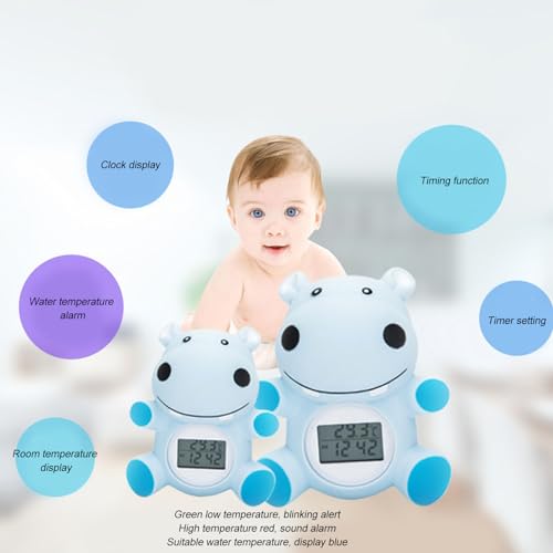 Termômetro de água Hipopótamo, Material Azul do Abs do Detector de Temperatura da água Dos Desenhos