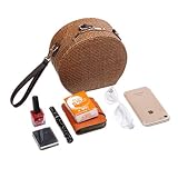 TentHome Kobiety boho słomiana torba plaża lato tkana okrągła torebka kopertówka dziewczyny torby crossbody z wstążką