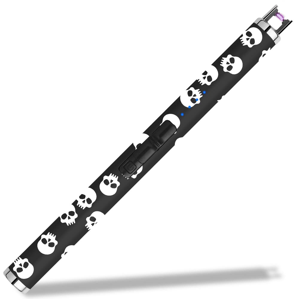 SUPRUS Electric Candle Lighter USB Type C Rechargeable Lighter with Upgraded LED Battery Display Safety Switch Flameless Plasma Windproof for Candle Cooking BBQs Fireworks (Skull)