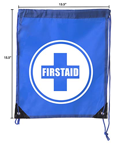 Image of Mato & Hash First Aid Backpack Drawstring Medical Bag for Emergencies or Epi Pen & Medicine - 6PK Royal CA2500FirstAid S1