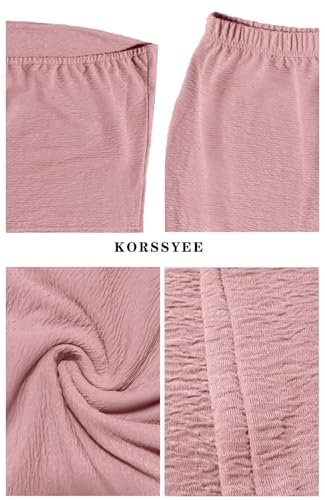 Image of Two Piece Dress Outfits for Women Sleeveless Tube Tops Bodycon Maxi Dress Summer Strapless Crop Top Sexy Suits Set