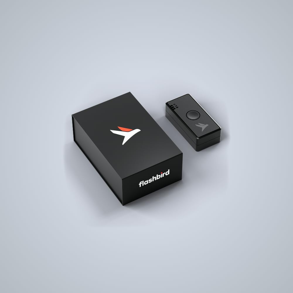 Flashbird Air - Traceur GPS Autonome Rechargeable 4G Localisation Temps Réel, Alertes antivol et détection de mouvements, pour Moto, Voiture, Van, Remorque, Bateau, etc.