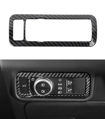 Side Console Switch Panel Cover Trim Compatible with 2024 2025 2026 Ford Mustang, Dashboard Side Lighting Control Button Frame Trim Interior Accessories (Carbon Fiber Look)