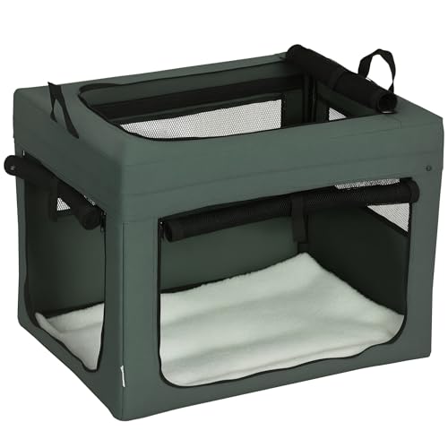 PawHut 69cm Pet Carrier, Cat Carrier Cat Bag, Pet Travel Bag w/ Cushion, Carry Bag, for Miniature and Small Dogs - Grey