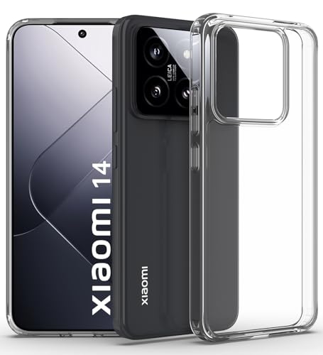 Image of KAPAVER Hybrid Series Back Cover Case Compatible with Xiaomi 14 (PC+TPU) (Clear)