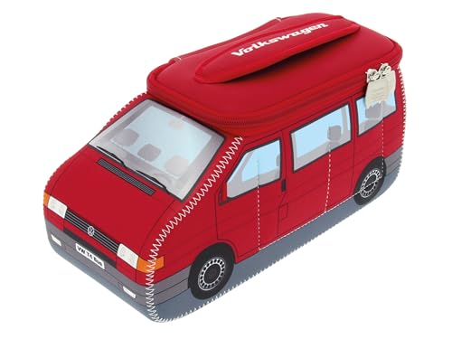 Neceser de neopreno VW T4 Bulli grande rojo ideal para viajes, cosméticos y organización