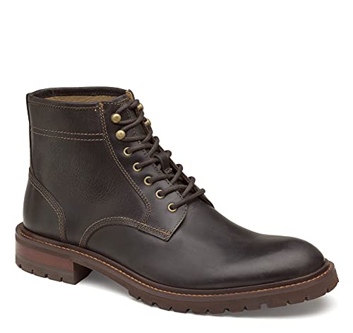 Johnston & Murphy Men's Barrett Plain Toe Boot Dark Brown Full Grain 9 M US