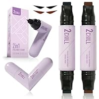 2CHILL 2-Pack Drehbarer Eyeliner Stempel, Wasserfest & Schweißfest, Schnell Trocknend, Langanhaltend, Mattes Finish, Einfaches Augen-Make-up für Anfänger, Kosmetik(Schwarz+Braun)