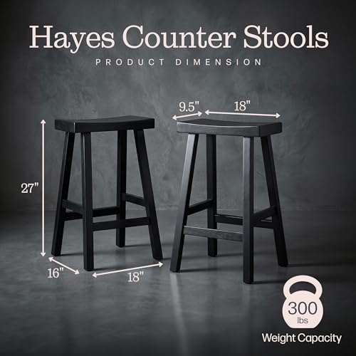 Alaterre Furniture Hayes Counter Height Bar Stools, Black, Set of 2, 27" by Alaterre Furniture - Used condition - Image 3