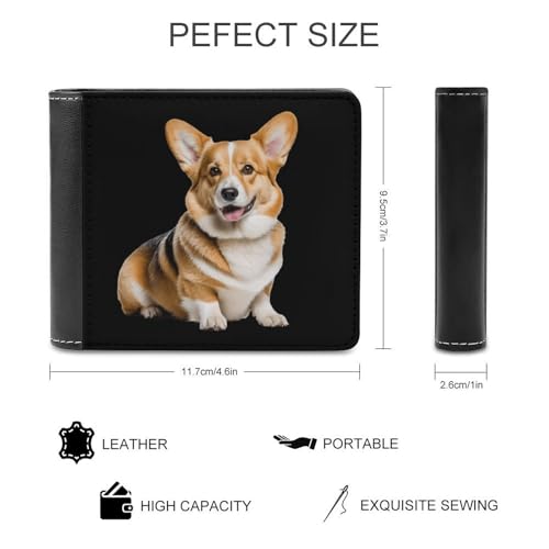 Dog Corgi Funny Bifold Wallets for Men Slim Front Pocket Purse with Multiple Card Slots2
