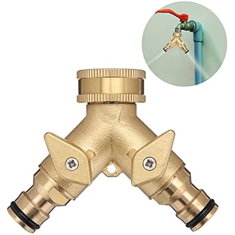 Hose Splitter 3/4 Inch 2 Way Garden Hose Splitter Y Tap Splitter Water Hose Tap Quick Connector Garden Irrigation Tool Fitting Cover