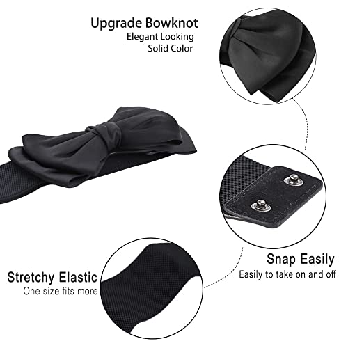3PCS Women Satin Bow Belts Wide Stretch Elastic Belts Skinny Waist Belts for Lady Dress2