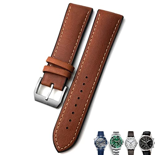Bandes marron noires de 21 mm 22 mm en cuir véritable pour montre de taille 300