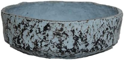 Shree Mehta Handicrafts Rustic Paper Mache Blue/Black Matte Bowl