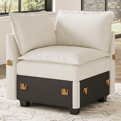 Belffin Corner Seat Module for Chenille Modular Sectional Sleeper Sofa Pullout Couch, Beige Beige Corner Seat Module