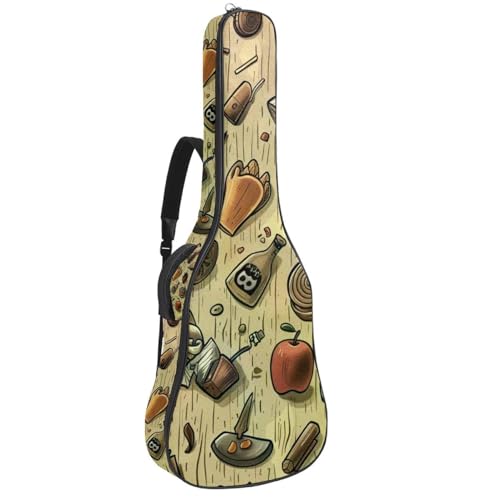Housse de guitare basse et acoustique sac à dos imperméable 109 cm avec poches de rangement