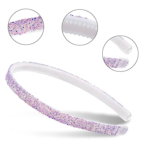 Fishdown Glitter Headbands for Girls, 6Pcs Flash Head Bands Women Sparkly Headband Teen Girls Plastic Hair Hoop Hairbands3