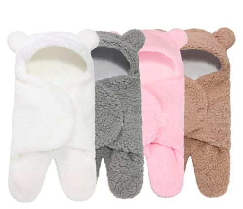 Baby Swaddle Blanket Boys Girls Cute Cotton Plush Receiving Blanket Newborn Sleeping Wraps for 0-6 Months