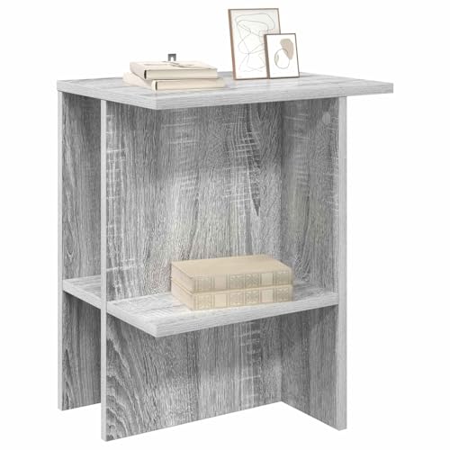 Meuble d'appoint petit espace : lot de 2 tables basses de salon avec rangement gris - 4