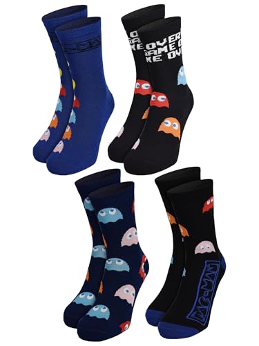 United Labels Pac-Man Socken für Herren - Männer Crew Sneaker Strümpfe 40-45 (4er Pack)