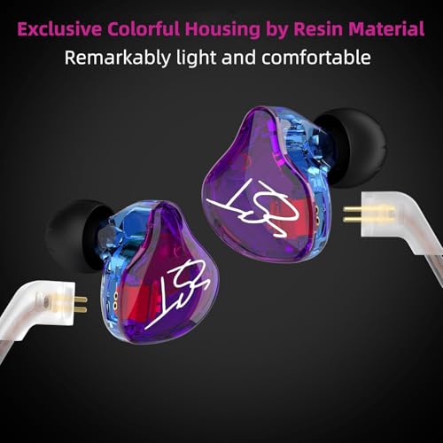 Image of Sounce HiFi KZ ZST Colorful Hybrid Balance Armature with Dynamic in-Ear Earphones Stereo Headphones | 18 Ohms Impedance | High-Resolution Sound | Stylish Colorful Nomic Design