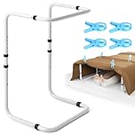UtaUla Adjustable Blanket Lifter for Feet, 63-82cm Aluminum Bed Cradle for Feet with 4 Non-Slip Clips, Blanket Support for Post-Surgery Leg & Knee Ankle Recovery