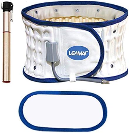 DUORUI Physical Decompression Back Belt -Spinal Air Traction Belt for Lower Back Pain Relief, Back Support & Lumbar Traction Belt. Suitable for Waistline (31.5"-49.5")(White)