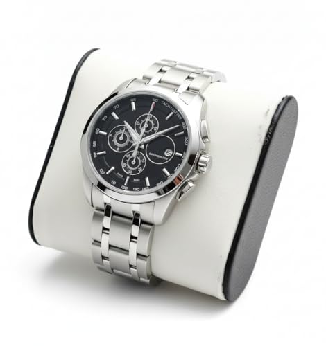 AMERICANVIBER Men's Silver and Black Two-Tone Watch - Image 4