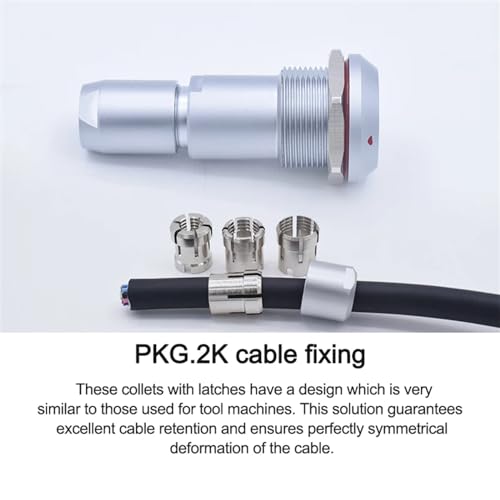 Connecteur auto-verrouillage push-pull PKG 2K fixe à 4 broches IP68 avec pince - 4