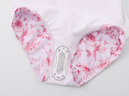 Image of Girls One Piece Swimsuits Adjustable Double Strap for Kids Palm Tree Print Toddler Bathing Suit Size 2T-10