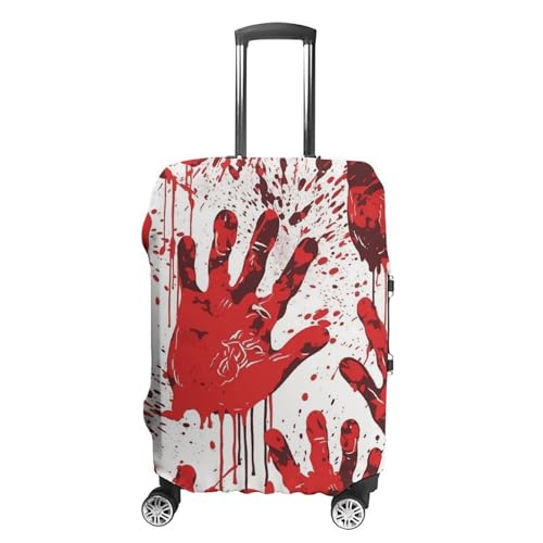 Bloody Handprints Luggage Cover, Washable Elastic Suitcase Cover Protector Fit 18-32 Inch Luggage