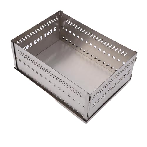 Yechiry Sauna-Steinkorb Halter, Heim-Outdoor-Zubehör, Mehrzweck-tragbarer Edelstahl-Sauna-Steinkorb Halter mit 50kg Kapazität für Holzkohle Holz Brennstoff (SL 300)