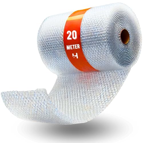 Haus-Held® Luftpolsterfolie 100cm x 20m I Verpackungsfolie als Versandfolie und Polstmaterial I Noppenfolie fur Umzug I Bubble Wrap Transportschutz I 100% Recycelbar
