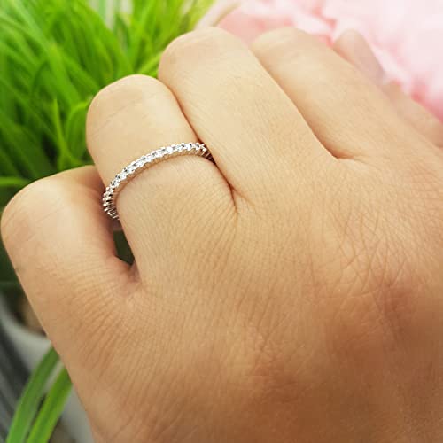 Dazzlingrock Collection Round White Diamond Eternity Band For Women Stone Counts May Vary With Different Ring Sizes (0.42 To 0.52 Ctw, Color I-J, Clarity I1-I2) | 14K White Gold, Size 7 #TOP2
