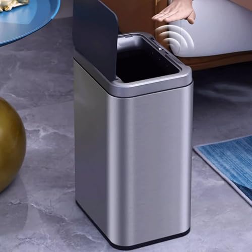 Cubo de basura inteligente de acero inoxidable con sensor automático para hogar 7