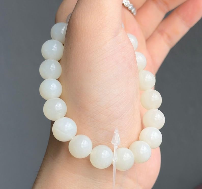 Bracelet jade naturel perles 10mm LKBEADS bijou extensible lithothérapie - 2