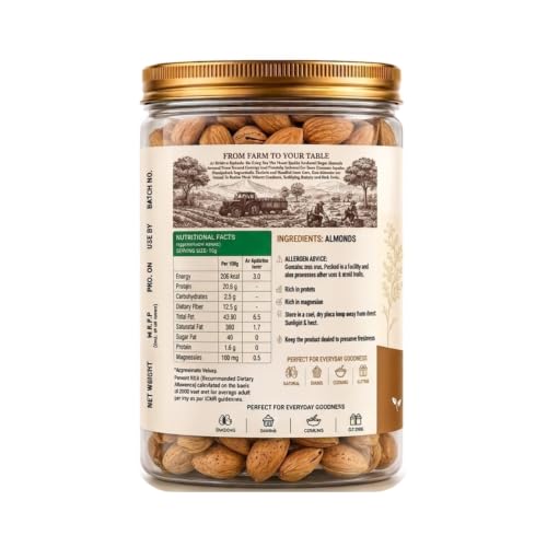 Image of Krishva Naturals Premium Kashmiri Kagzi Almonds | 250 g | Kashmiri Kagzi Badam Inshell