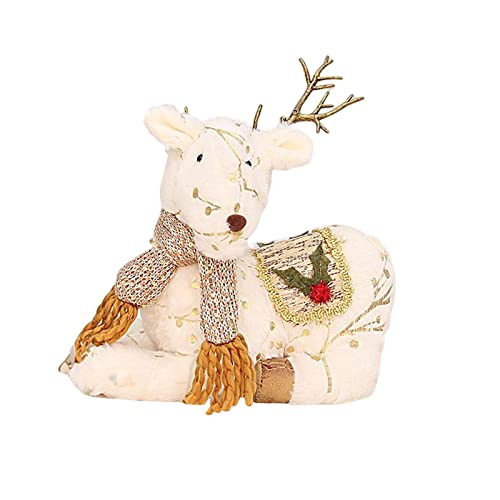 Simulation Christmas Reindeer, Soft Animal Cute Creative Longhair Deer Doll Figure Toys Plush Elk for Festivals Parties Gifts Home Decor, StyleA