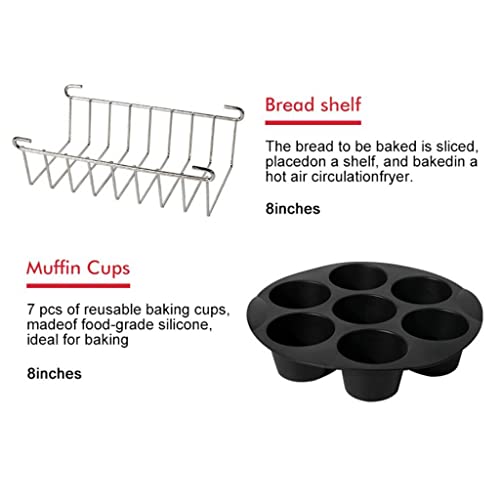 F Fityle Hochwertiges Zubehör-Set für Heißluftfritteusen, 8-teilig