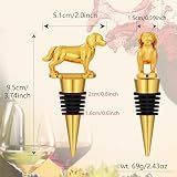 LKKCHER Golden Retriever Weinflaschenverschluss, Golden Retriever Geschenke, Geschenk für Hundebesitzer, Geburtstagsgeschenk Weingeschenke Weihnachten Geschenke für Männer Frauen Papa, Gold