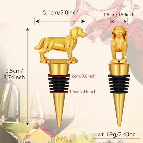 LKKCHER Golden Retriever Weinflaschenverschluss, Golden Retriever Geschenke, Geschenk für Hundebesitzer, Geburtstagsgeschenk Weingeschenke Weihnachten Geschenke für Männer Frauen Papa, Gold