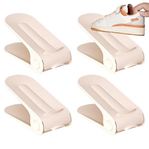 Raypontia Organizador de Zapatos Ajustable,Soporte para Zapatos Ajustable de 4 Piezas de Doble Capa - Estante Armario Entrada Suelo Garaje Pared Cama