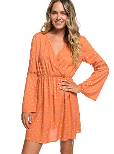 Roxy Women's Crochet Heart Long Sleeve Dress, Camelian Mini Diamond, S #TOP1