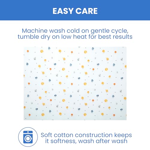 Image of Delta Children Fitted Crib Sheets for Girls and Boys - Crib Sheet for Standard Crib and Toddler Mattresses - 28x52 Inch (Pack of 2), Space Exploration